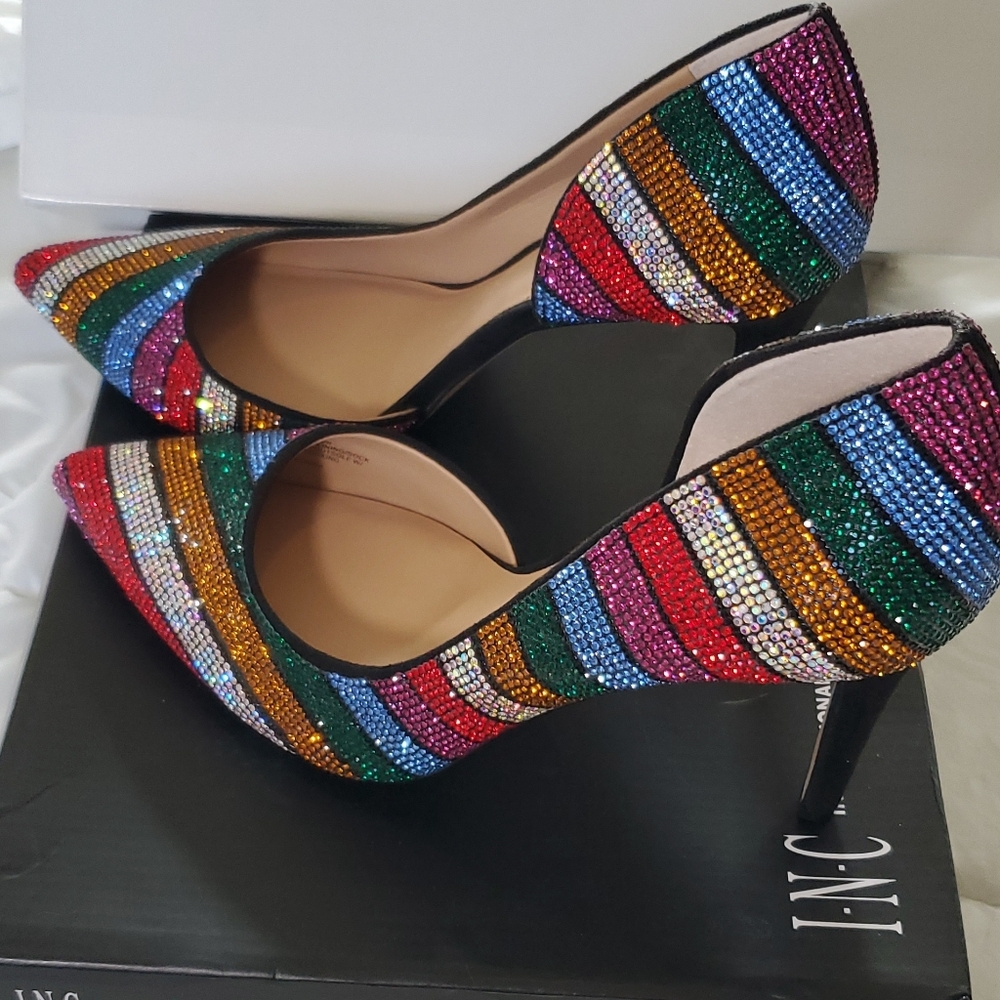 INC International Concepts Multicolor Rhinestone Heels - Picture 4 of 7